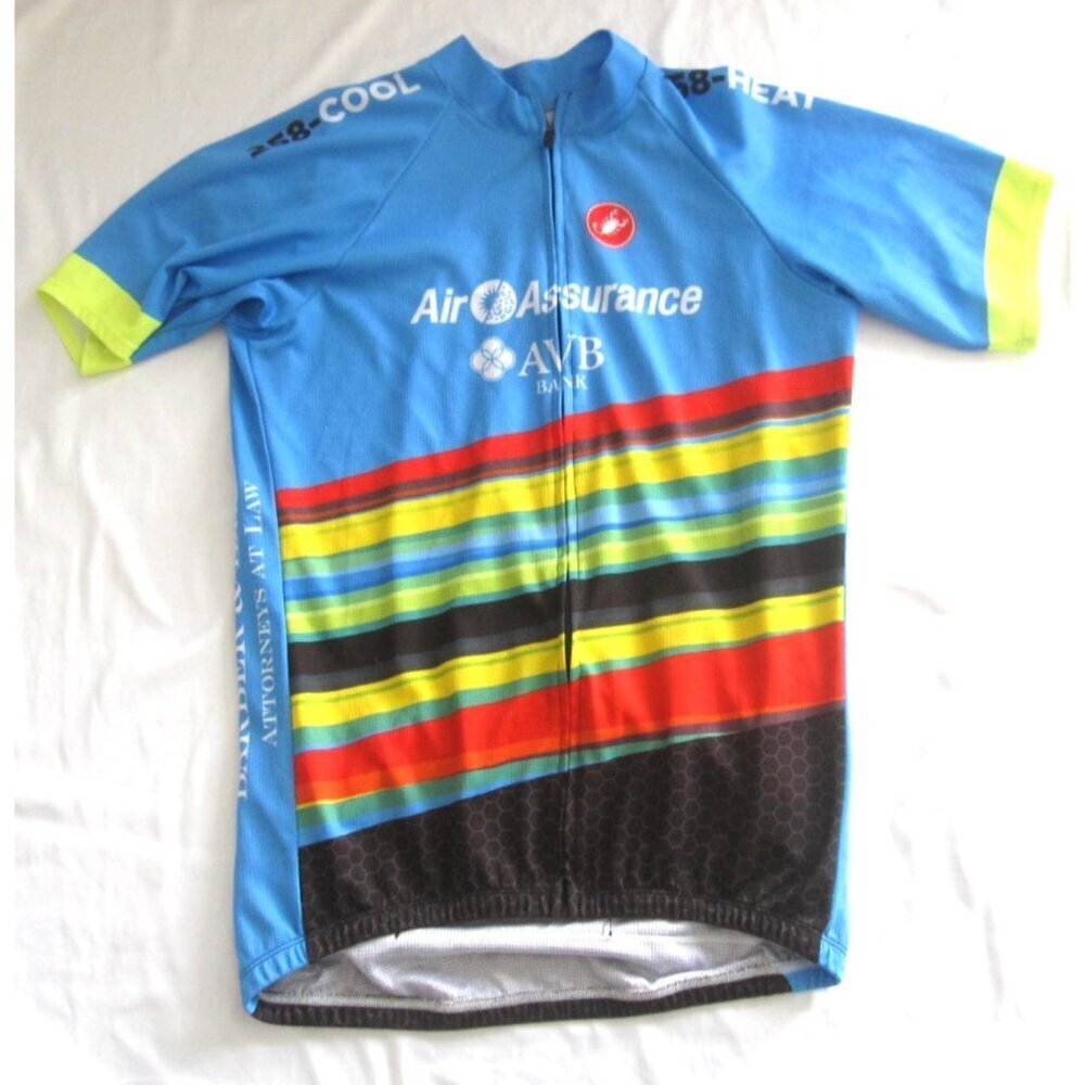 Castelli Cycling Jersey Men Lightweight Flush AVB Bank Sz XL (Made in USA) MT918